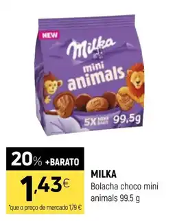 Coviran Milka bolacha choco mini animals promoção