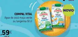 Coviran Compal vital água de coco maça verde ou tangerina promoção