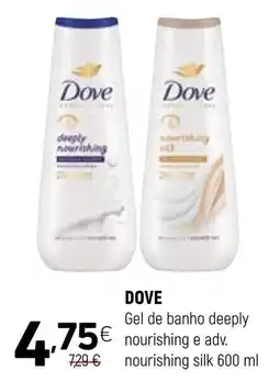 Coviran Dove gel de banho deeply nourishing e adv. nourishing silk promoção