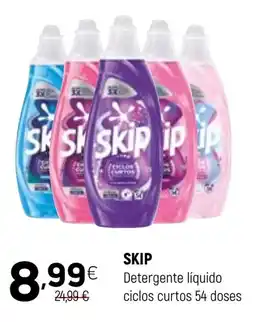 Coviran Skip detergente líquido ciclos curtos promoção