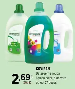 Coviran coviran detergente roupa liquido color, aloe vera ou gel promoção