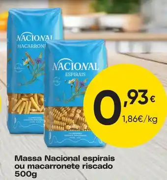 Massa Nacional espirais ou macarronete riscado
