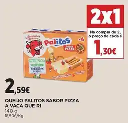 El Corte Inglés Queijo palitos sabor pizza a vaca que ri promoção