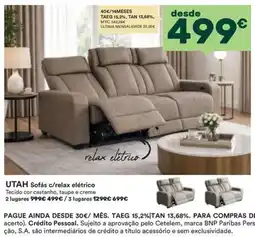 Moviflor Utah sofás c/relax elétrico promoção