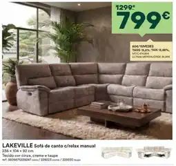 Moviflor Lakeville Sofá de canto c/relax manual promoção