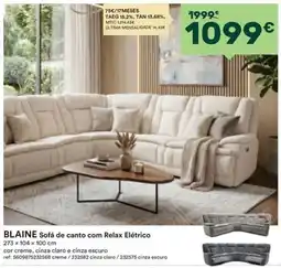 Moviflor Blaine Sofá de canto com Relax Elétrico promoção