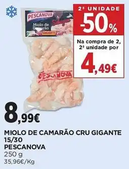 El Corte Inglés miolo de camarão cru gigante pescanova promoção