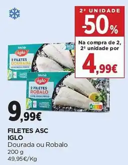 El Corte Inglés filetes asc iglo dourada ou robalo promoção