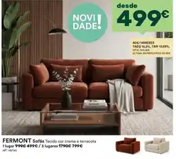 Moviflor fermont sofás tecido cor creme e terracota promoção