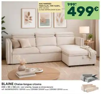 Moviflor blaine chaise-longue c/cama promoção