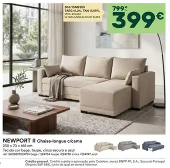 Newport ii chaise-longue c/cama