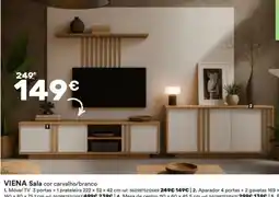 Moviflor Vienna sala cor carvalho/branco promoção