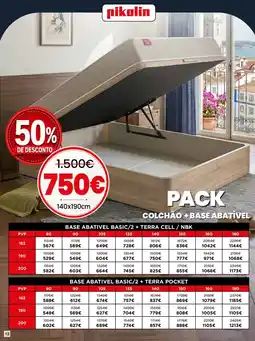 Hiper Centro do Móvel pikolin pack colchão + base abatível promoção
