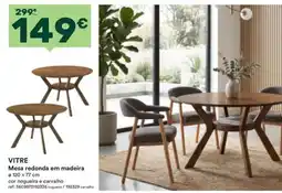 Moviflor Vitre mesa redonda em madeira promoção