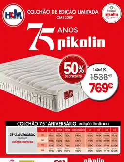 Hiper Centro do Móvel Colchão 75º aniversário edição limitada pikolin promoção