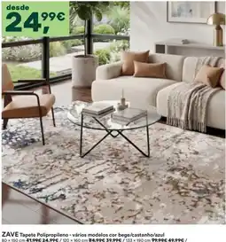 Moviflor Zave tapete polipropileno - vários modelos cor bege/castanho/azul promoção