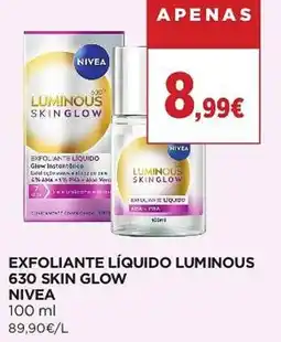 El Corte Inglés exfoliante líquido luminous 630 skin glow nivea promoção