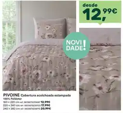 Moviflor Pivoine Cobertura acolchoada estampada promoção