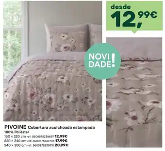 Moviflor Pivoine Cobertura acolchoada estampada promoção