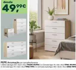 Moviflor Pepe arrumação cor carvalho/branco promoção