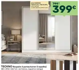 Moviflor Teckno Roupeiro 3 portas/correr (1 espelho) promoção