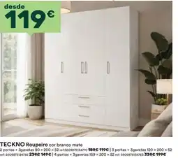 Moviflor Teckno roupeiro cor branco mate promoção