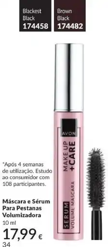 Avon Avon máscara e sérum para pestanas volumizadora promoção