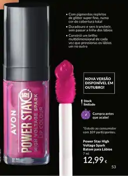 Avon Avon power stay high voltage spark batom para lábios promoção