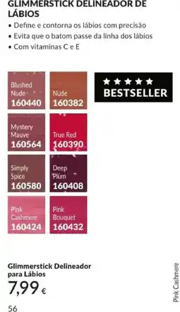 Avon Glimmerstick delineador para lábios promoção
