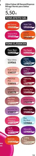 Avon Ultra colour 60 second express mirage verniz para unhas promoção