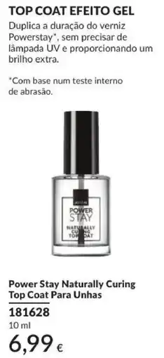 Avon Avon power stay naturally curing top coat para unhas promoção