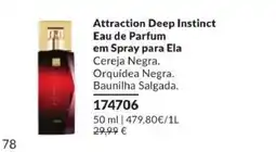 Avon attraction deep instinct eau de parfum em spray para ela promoção