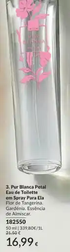 Avon Avon pur blanca petal eau de toilette em spray para ela promoção