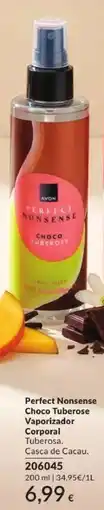 Avon Avon perfect nonsense choco tuberose vaporizador corporal tuberosa casca de cacao promoção