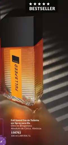 Avon Full speed max turbo eau de toilette em spray para ele promoção