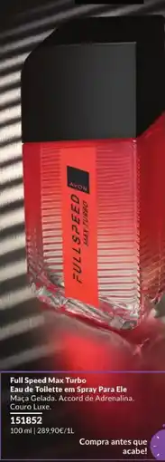 Avon Full speed max turbo eau de toilette em spray para ele promoção