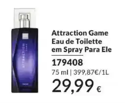Avon attraction game eau de toilette em spray para ele promoção