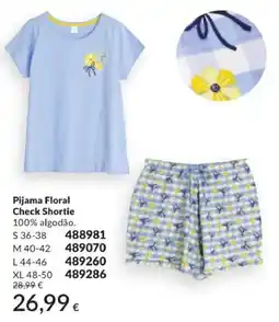 Avon Pijama Floral Check Shortie promoção