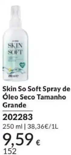 Avon skin so soft spray de óleo seco tamanho grande promoção