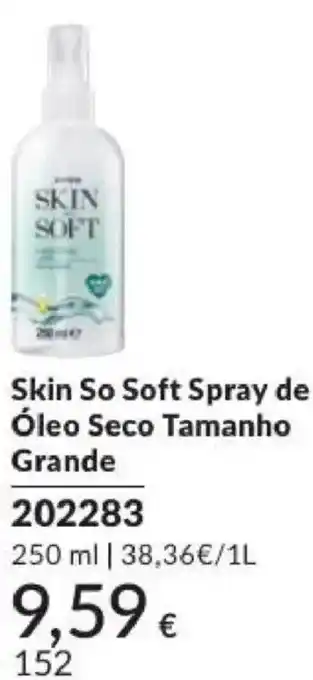 Avon skin so soft spray de óleo seco tamanho grande promoção