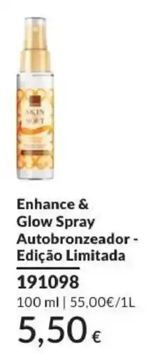 Avon skin soft enhance & glow spray autobronzeador - edição limitada promoção
