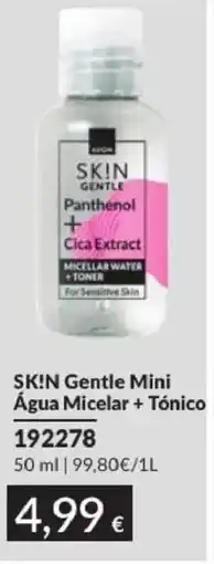 Avon Sk!n gentle mini água micelar + tônico promoção