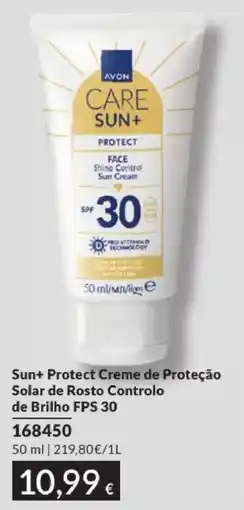 Avon Avon sun+ protect creme de proteção solar de rosto controlo de brilho fsp 30 promoção