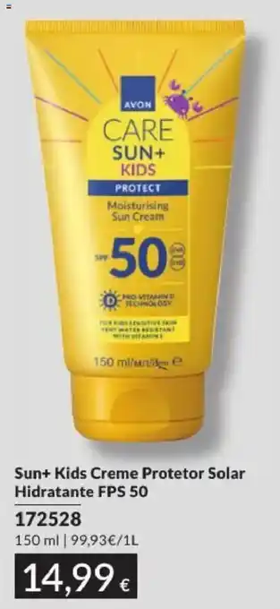 Avon Avon sun+ kids creme protetor solar hidratante fps 50 promoção