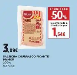 El Corte Inglés Primor - salsicha churrasco picante promoção