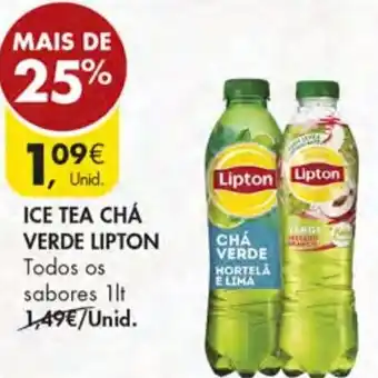 Pingo Doce Ice Tea Chá Verde Lipton 1lt promoção