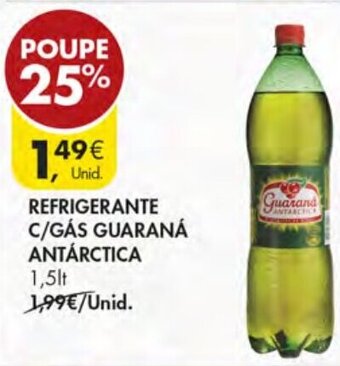 Pingo Doce Refrigerante C/Gás Guaraná Antárctica 1,5lt promoção