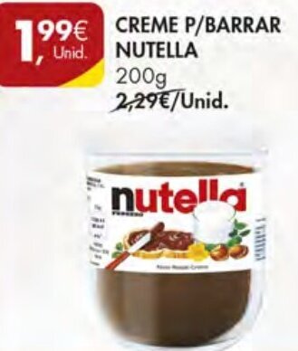 Pingo Doce Creme P/Barrar Nutella 200g promoção
