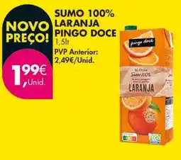Pingo Doce Sumo 100% laranja pingo doce promoção