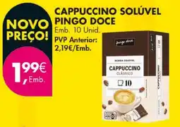 Pingo Doce Cappuccino solúvel pingo doce promoção